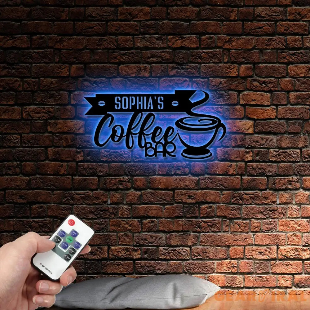 Custom Coffee Bar Metal Wall Sign-Coffee Bar Metal Wall Art-Coffee Metal Wall Decor-Coffee Led Decor-Coffee Bar Name