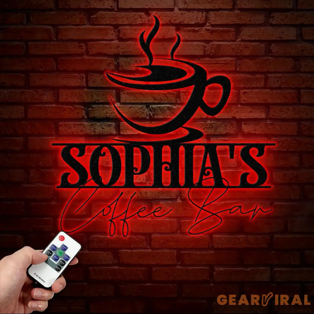 Custom Coffee Sign with Led Light- Café Wall Art - Metal Coffee Station Decor - Perfect for Coffee Lovers and Kitchen