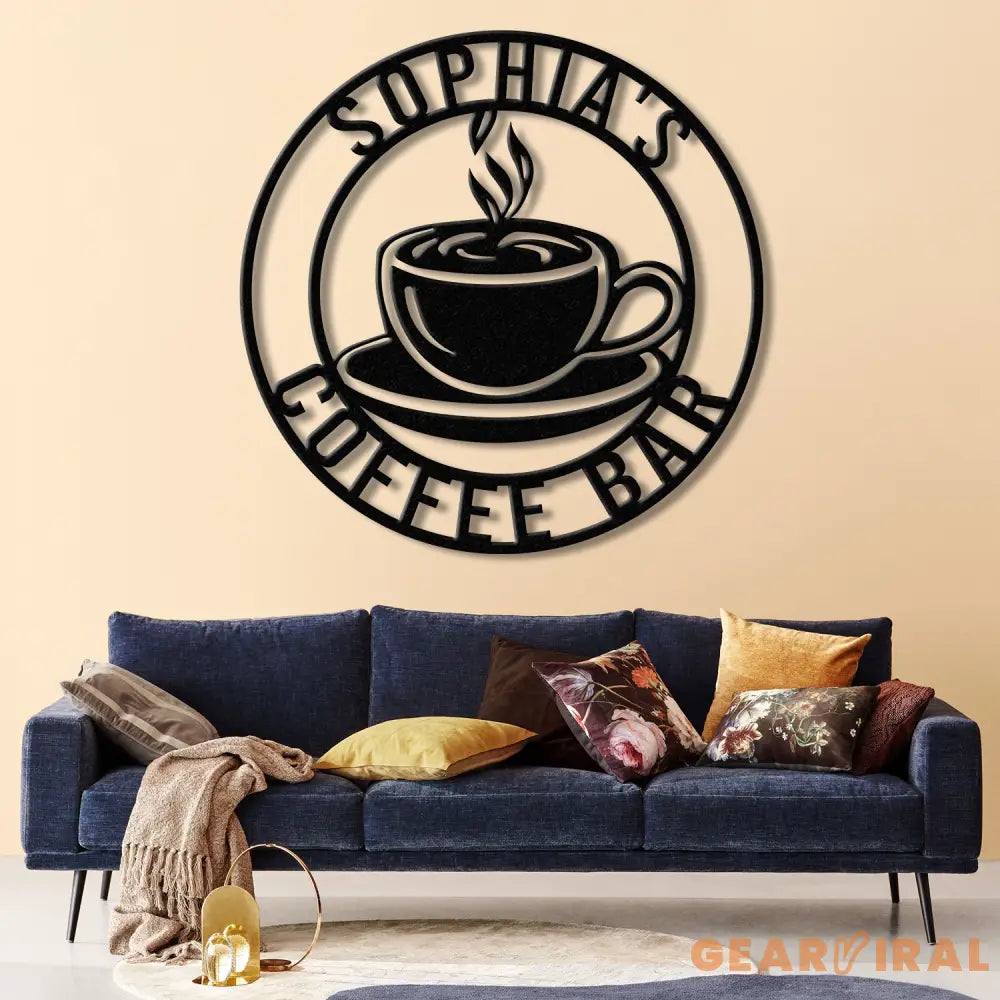 Custom Coffee Sign with Led Light- Café Wall Art - Metal Coffee Station Decor - Perfect for Coffee Lovers and Kitchen