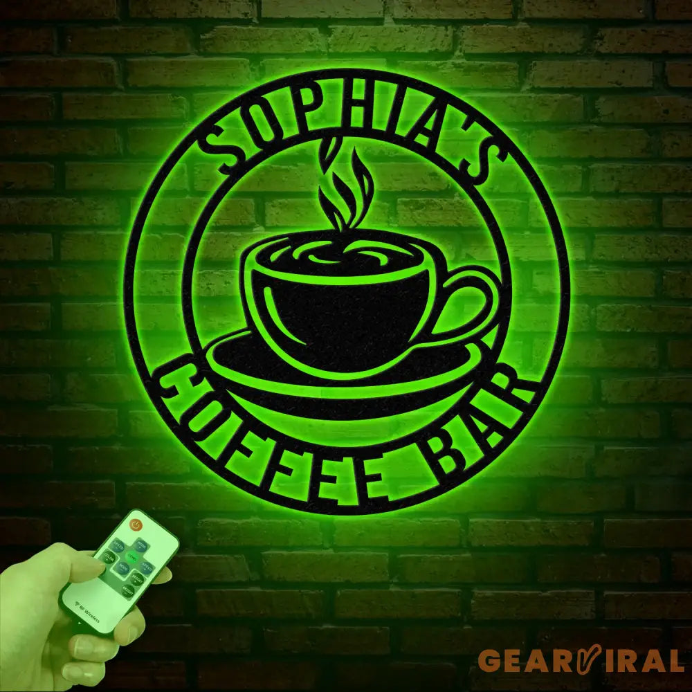 Custom Coffee Sign with Led Light- Café Wall Art - Metal Coffee Station Decor - Perfect for Coffee Lovers and Kitchen