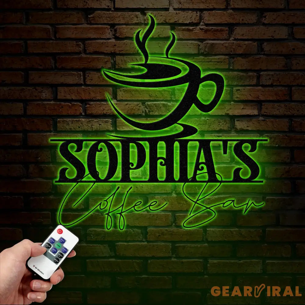 Custom Coffee Sign with Led Light- Café Wall Art - Metal Coffee Station Decor - Perfect for Coffee Lovers and Kitchen