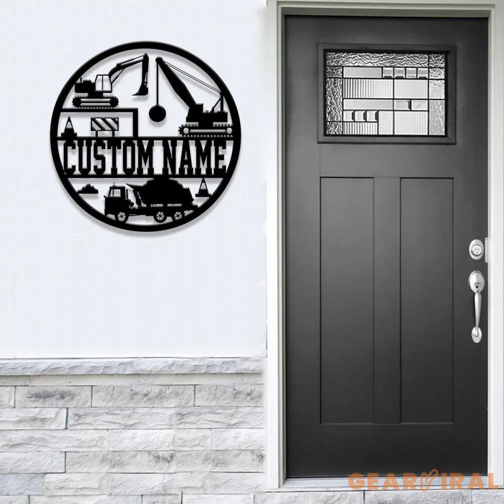 Custom Construction Name Sign with Led Light Personalized Construction Name Sign Decoration For Room Boy Room Decor