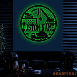 Custom Construction Name Sign with Led Light Personalized Construction Name Sign Decoration For Room Boy Room Decor