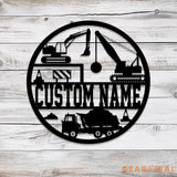 Custom Construction Name Sign with Led Light Personalized Construction Name Sign Decoration For Room Boy Room Decor