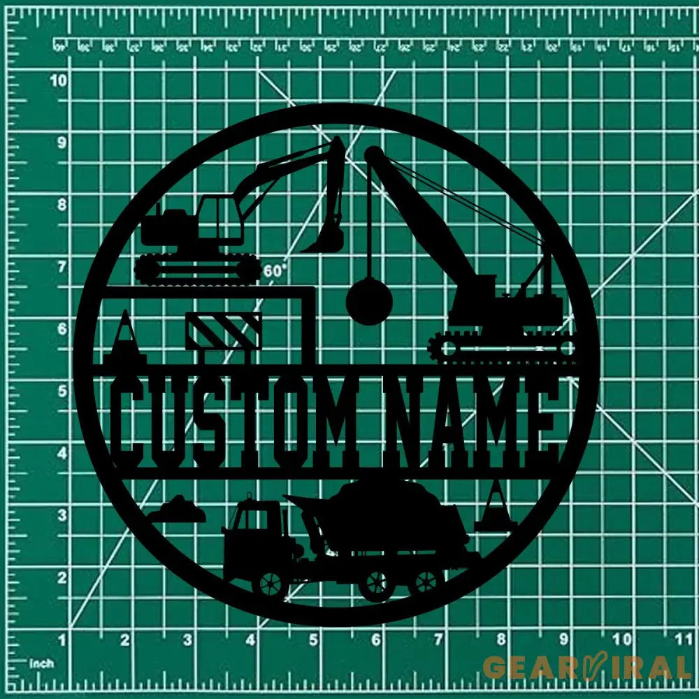 Custom Construction Name Sign with Led Light Personalized Construction Name Sign Decoration For Room Boy Room Decor