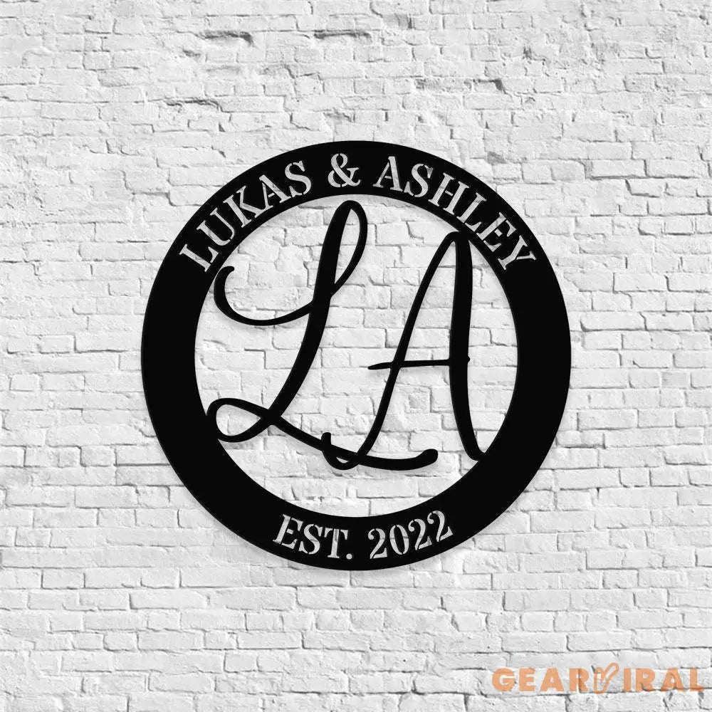 Custom Couple Name Metal Sign Family Name Sign Personalized Split Letter Last Name Wedding Wall Sign Outdoor Door