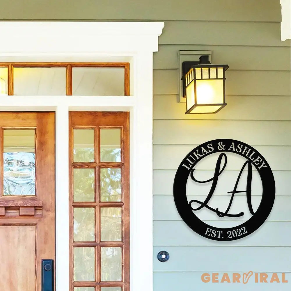 Custom Couple Name Metal Sign Family Name Sign Personalized Split Letter Last Name Wedding Wall Sign Outdoor Door