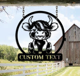 Custom Cow Farm Metal Wall Art - Cow Farm sign - Buffalo Farm Sign - Personalized Cow Farm Metal sign | GearViral