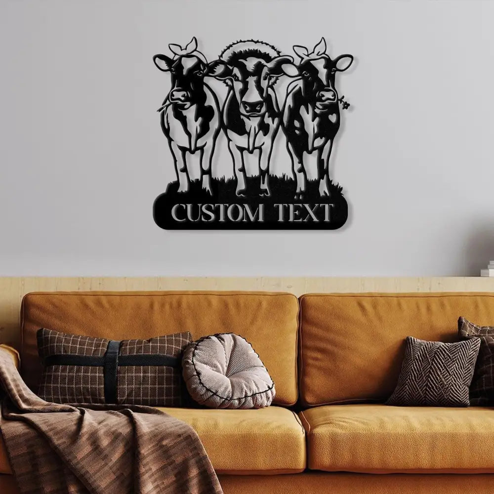 Custom Cow Metal Sign with Led Light Cow Cattle Metal Wall Art Custom Cow Farm Sign Cow Ranch Decor Cows Gift Cow