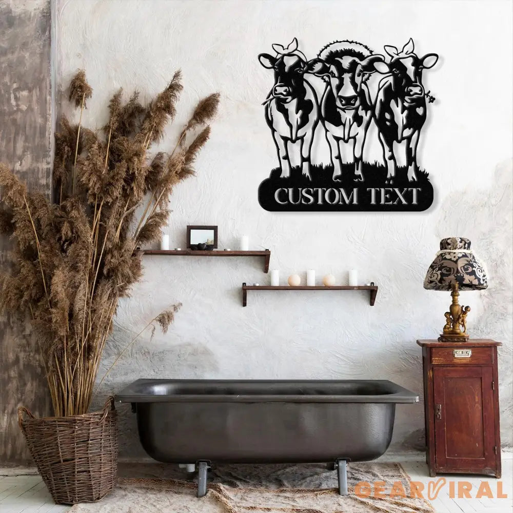 Custom Cow Metal Sign with Led Light Cow Cattle Metal Wall Art Custom Cow Farm Sign Cow Ranch Decor Cows Gift Cow