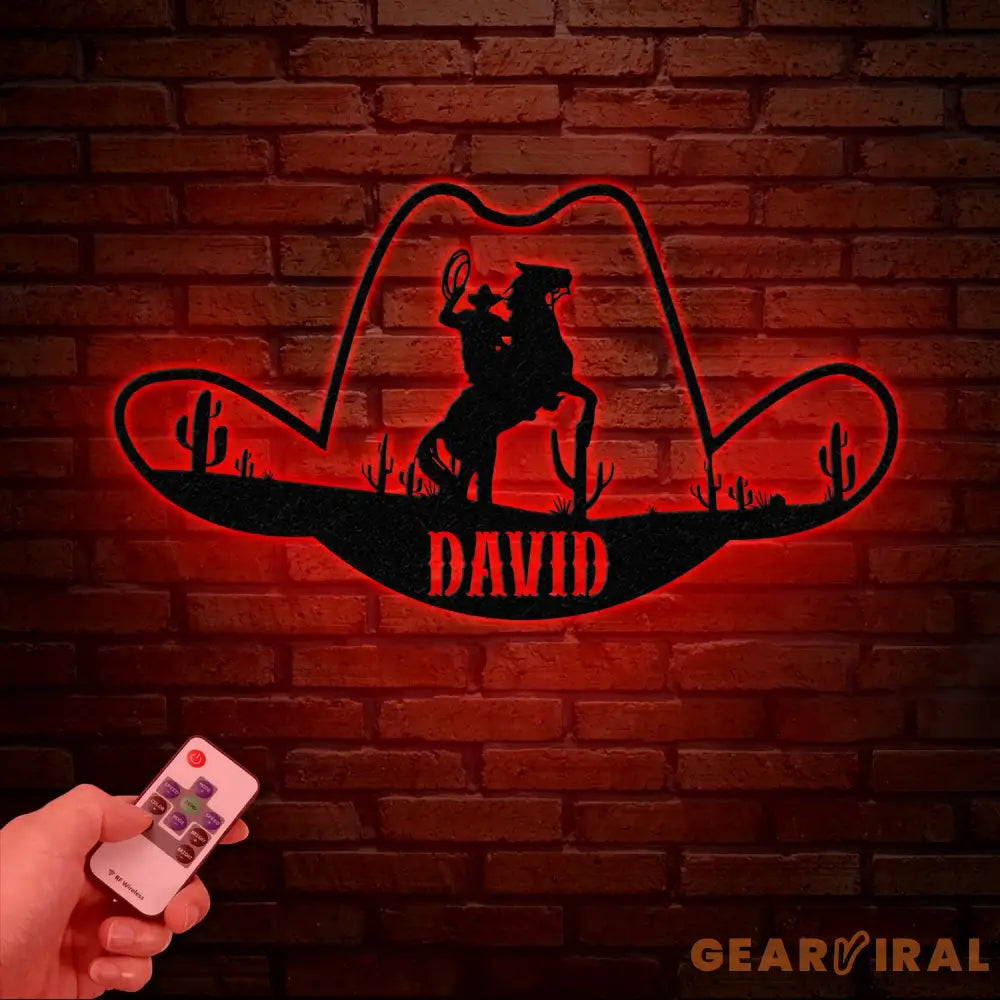 Custom Cowboy Hat Metal Sign Personalized Rodeo Wall Art Western Ranch Decor Cowboy Name Sign Rustic Ranch Metal Art