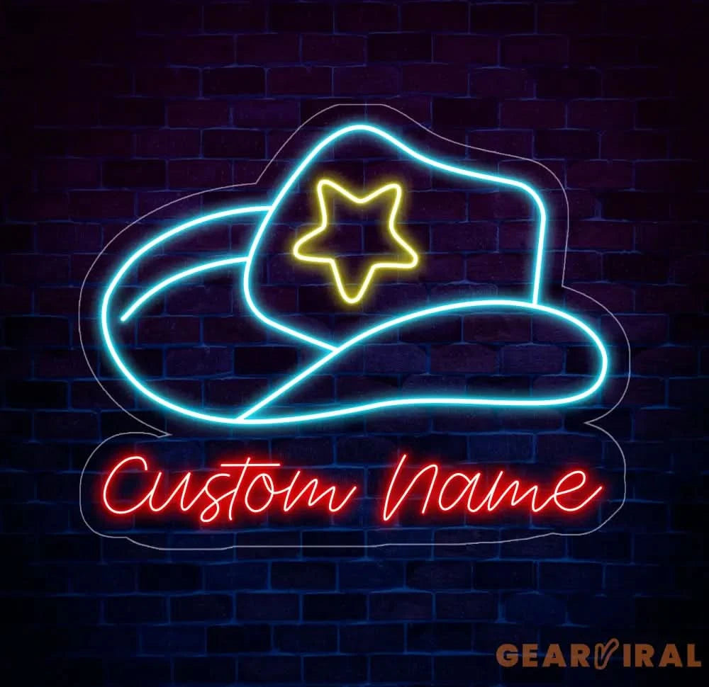 Custom Cowboy Hat Neon Sign Cowboy Straw Hat Neon Sign Cowboy Hat With Name Sign Cowgirl Led Neon Sign Western Neon