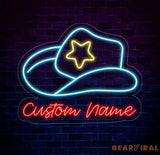 Custom Cowboy Hat Neon Sign Cowboy Straw Hat Neon Sign Cowboy Hat With Name Sign Cowgirl Led Neon Sign Western Neon