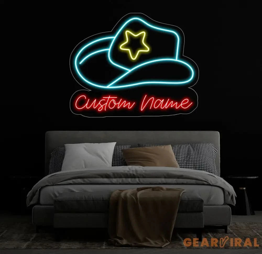Custom Cowboy Hat Neon Sign Cowboy Straw Hat Neon Sign Cowboy Hat With Name Sign Cowgirl Led Neon Sign Western Neon