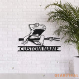 Custom Crested Gecko Metal Wall Art LED Light Personalized Ledge Lizard Lover Name Sign Home Decor Pet Animal Kid