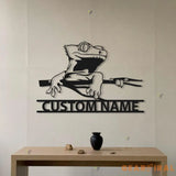 Custom Crested Gecko Metal Wall Art LED Light Personalized Ledge Lizard Lover Name Sign Home Decor Pet Animal Kid