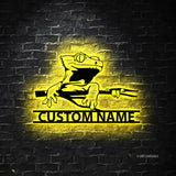 Custom Crested Gecko Metal Wall Art LED Light Personalized Ledge Lizard Lover Name Sign Home Decor Pet Animal Kid Nursery Decoration Xmas | GearViral