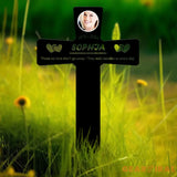Custom Cross Photo Grave Marker Temporary Grave Marker With Photo Outdoor Memorial Plaque Sympathy Plaque Remembrance