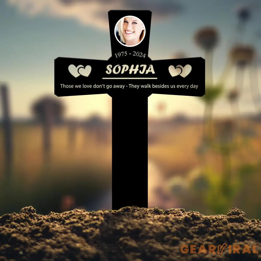 Custom Cross Photo Grave Marker Temporary Grave Marker With Photo Outdoor Memorial Plaque Sympathy Plaque Remembrance