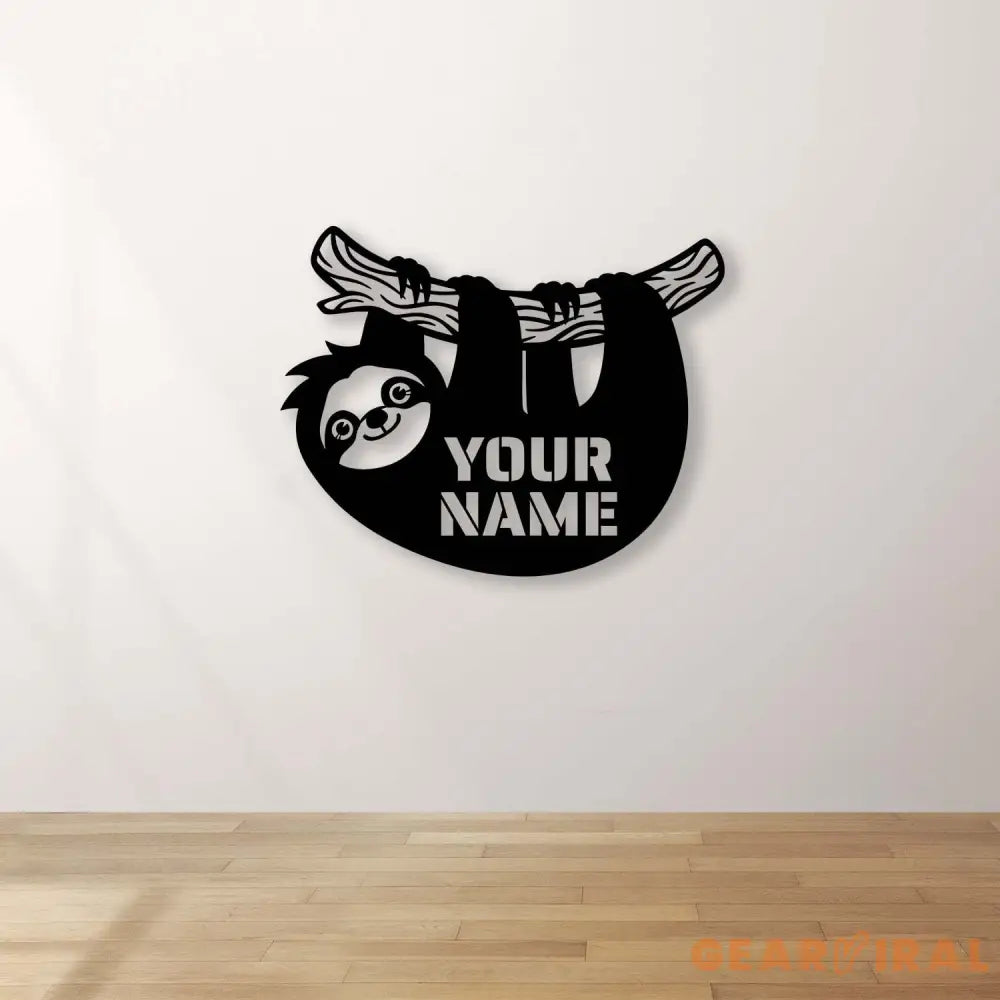 Custom Cute Sloth Metal Wall Art LED Light Sloth Metal Wall Light Custom Sloth Animal Led Wall Sign Wild Life Led Wall