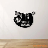 Custom Cute Sloth Metal Wall Art LED Light Sloth Metal Wall Light Custom Sloth Animal Led Wall Sign Wild Life Led Wall