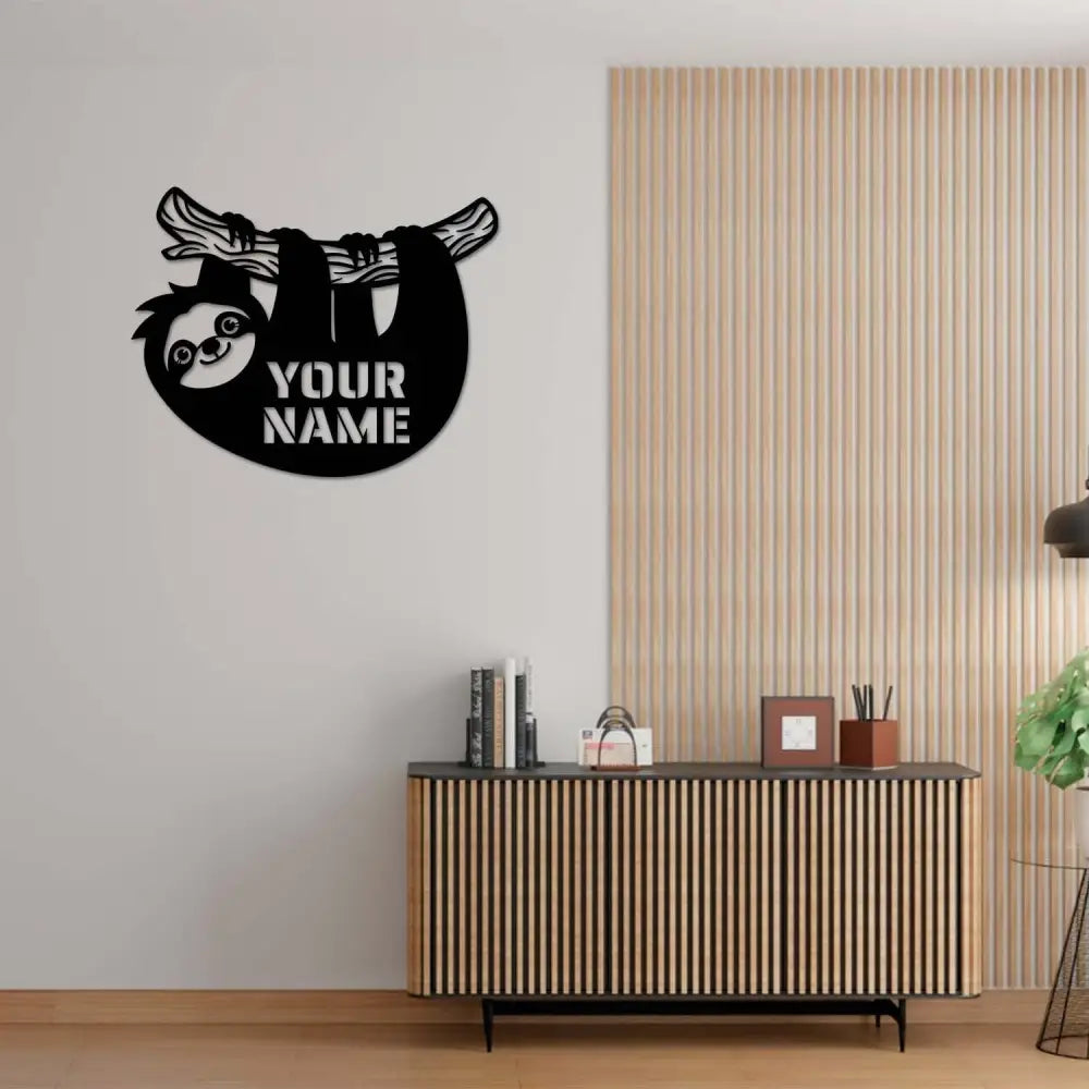 Custom Cute Sloth Metal Wall Art LED Light Sloth Metal Wall Light Custom Sloth Animal Led Wall Sign Wild Life Led Wall