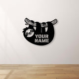 Custom Cute Sloth Metal Wall Art LED Light, Sloth Metal Wall Light, Custom Sloth Animal Led Wall Sign, Wild Life Led Wall Light, House Wall Decor