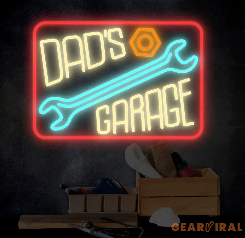 Custom Dad’s Garage Sign Personalized Neon Sign Garage LED Sign Garage Sign Papa Workshop Sign Gift For Husband