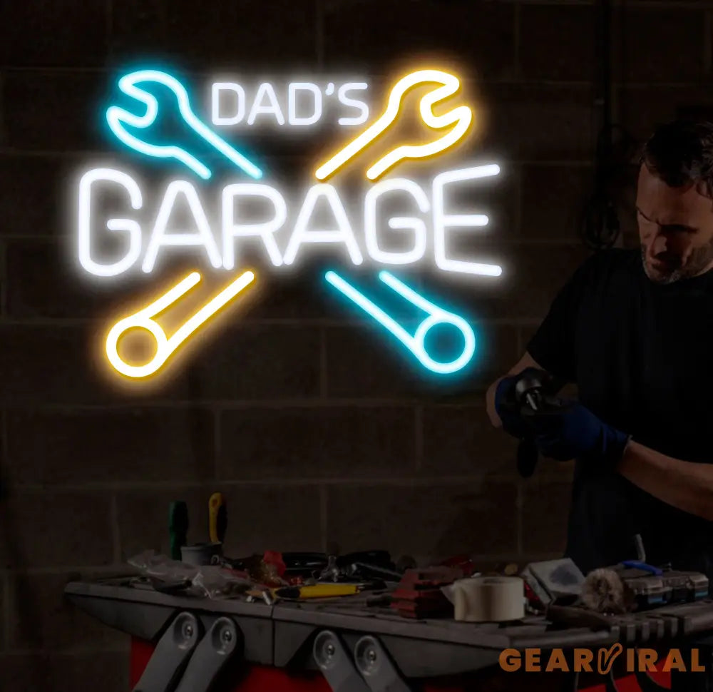 Custom Dad’s Garage Sign Personalized Neon Sign Garage LED Sign Garage Sign Papa Workshop Sign Gift For Husband