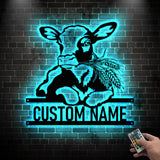 Custom Dairy Cow Farmhouse Metal Wall Art LED Light - Dairy Cow Sign - Funny Calf Farm Sign Home Decor - Dairy Cow for Home Decor & Gift | GearViral