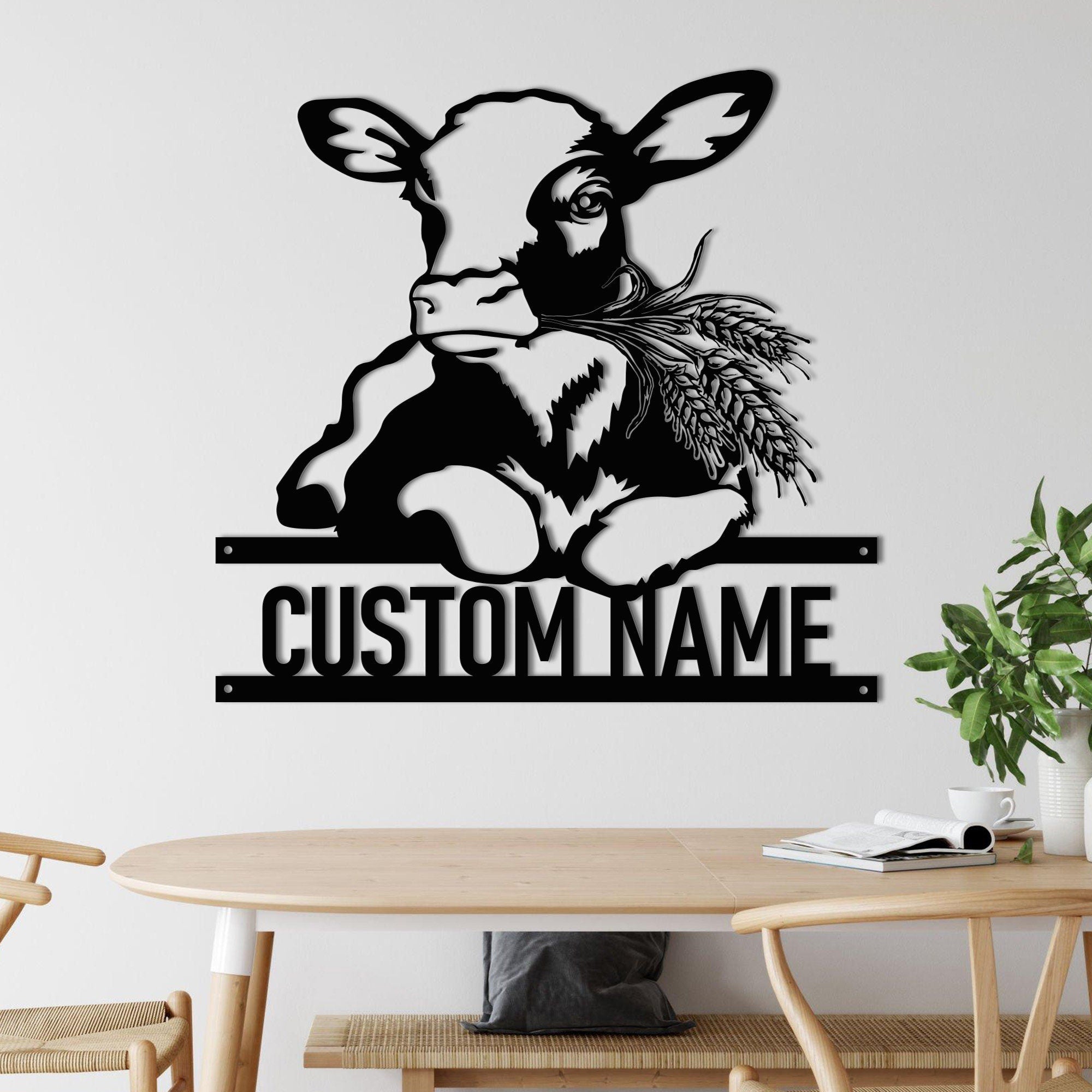 Custom Dairy Cow Farmhouse Metal Wall Art LED Light - Dairy Cow Sign - Funny Calf Farm Sign Home Decor - Dairy Cow for Home Decor & Gift | GearViral
