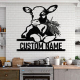 Custom Dairy Cow Farmhouse Metal Wall Art LED Light - Dairy Cow Sign - Funny Calf Farm Sign Home Decor - Dairy Cow for Home Decor & Gift | GearViral