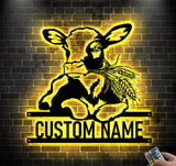 Custom Dairy Cow Farmhouse Metal Wall Art LED Light - Dairy Cow Sign - Funny Calf Farm Sign Home Decor - Dairy Cow for