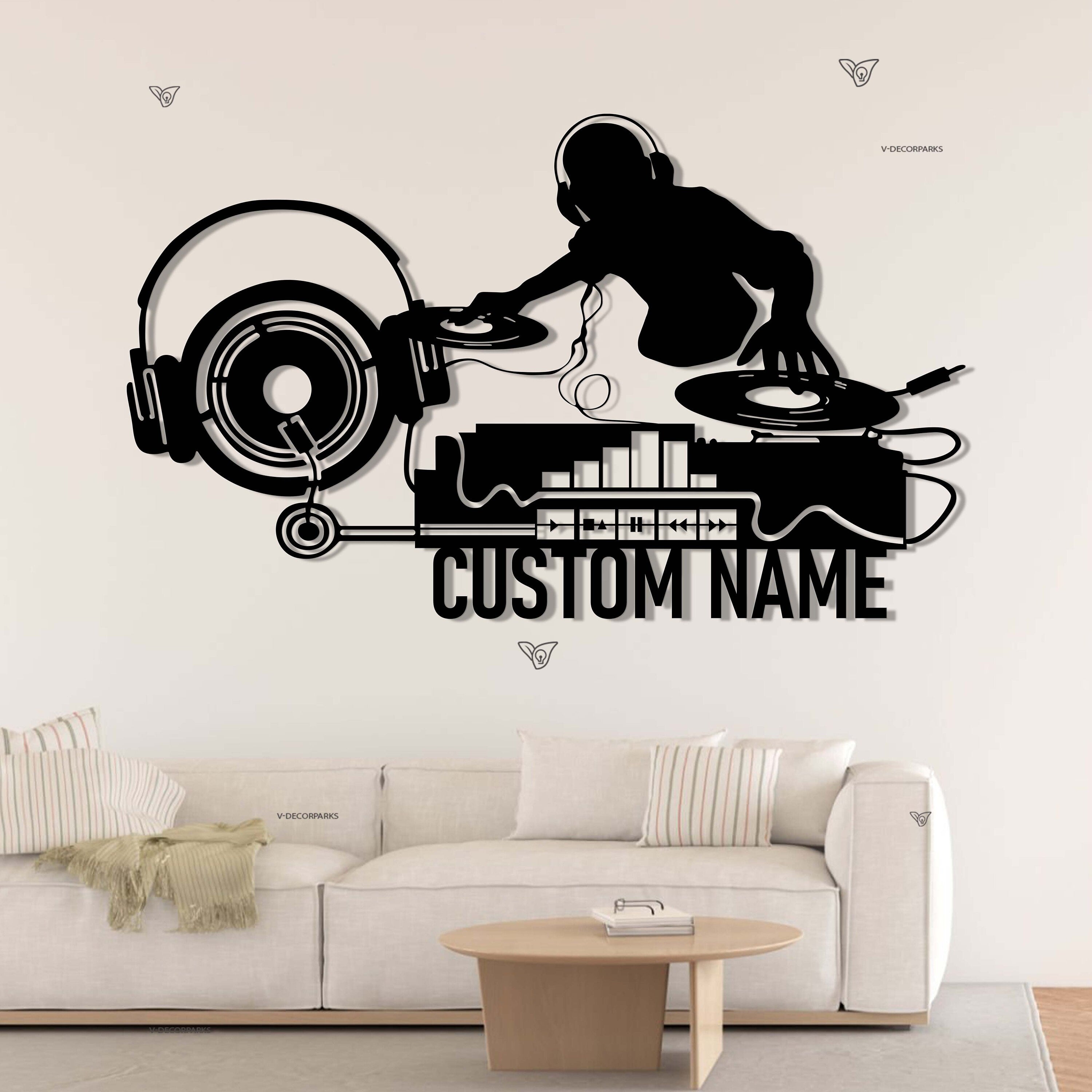 Custom Deejay Headphones Name Sign Wall Art With Led Lights Personalized DJ Disc Jockey Music Metal Home Decor Dee Jay Music Club Decoration | GearViral