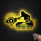 Custom Deejay Headphones Name Sign Wall Art With Led Lights Personalized DJ Disc Jockey Music Metal Home Decor Dee Jay Music Club Decoration | GearViral