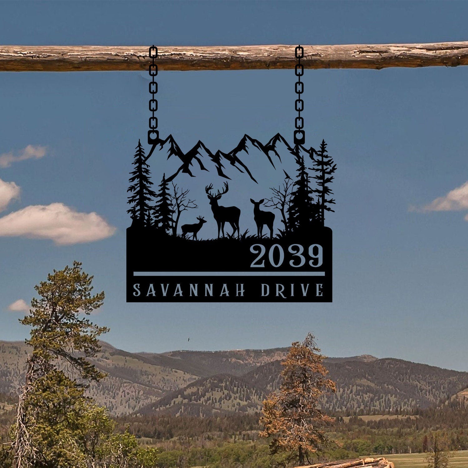 Custom Deer Address Sign, Metal Deer Sign, Deer Yard sign, Address Sign, Deer House Number Plaque, Yard Address sign, Antler Address sign