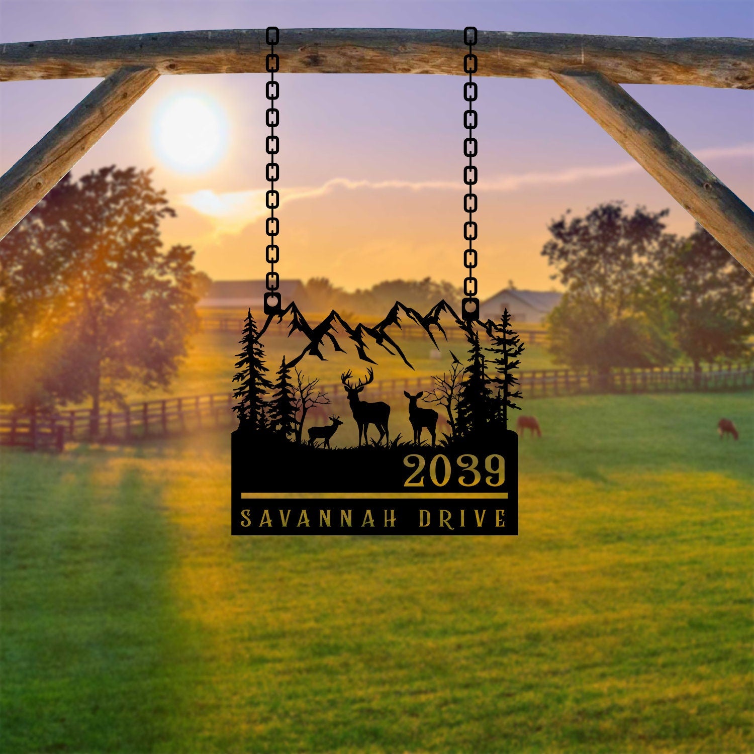 Custom Deer Address Sign, Metal Deer Sign, Deer Yard sign, Address Sign, Deer House Number Plaque, Yard Address sign, Antler Address sign