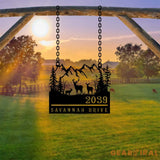 Custom Deer Address Sign Metal Deer Sign Deer Yard sign Address Sign Deer House Number Plaque Yard Address sign Antler