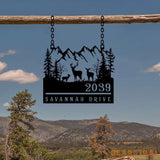 Custom Deer Address Sign Metal Deer Sign Deer Yard sign Address Sign Deer House Number Plaque Yard Address sign Antler