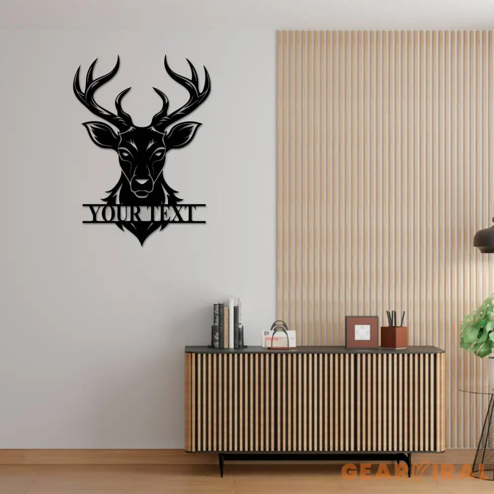 Custom Deer Head Metal Sign with Led Light,Deer Antler Decor,Deer Hunter Gift,Deer Monogram Camp Sign,Christmas Gift