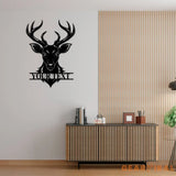 Custom Deer Head Metal Sign with Led Light,Deer Antler Decor,Deer Hunter Gift,Deer Monogram Camp Sign,Christmas Gift