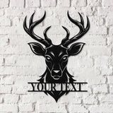 Custom Deer Head Metal Sign with Led Light,Deer Antler Decor,Deer Hunter Gift,Deer Monogram Camp Sign,Christmas Gift
