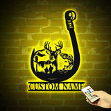 Custom Deer Hunting And Fishing Metal Wall Art Led Light Hunter Sign Decoration For Home - Deer Hunting Home Decor Housewarming Gifts | GearViral
