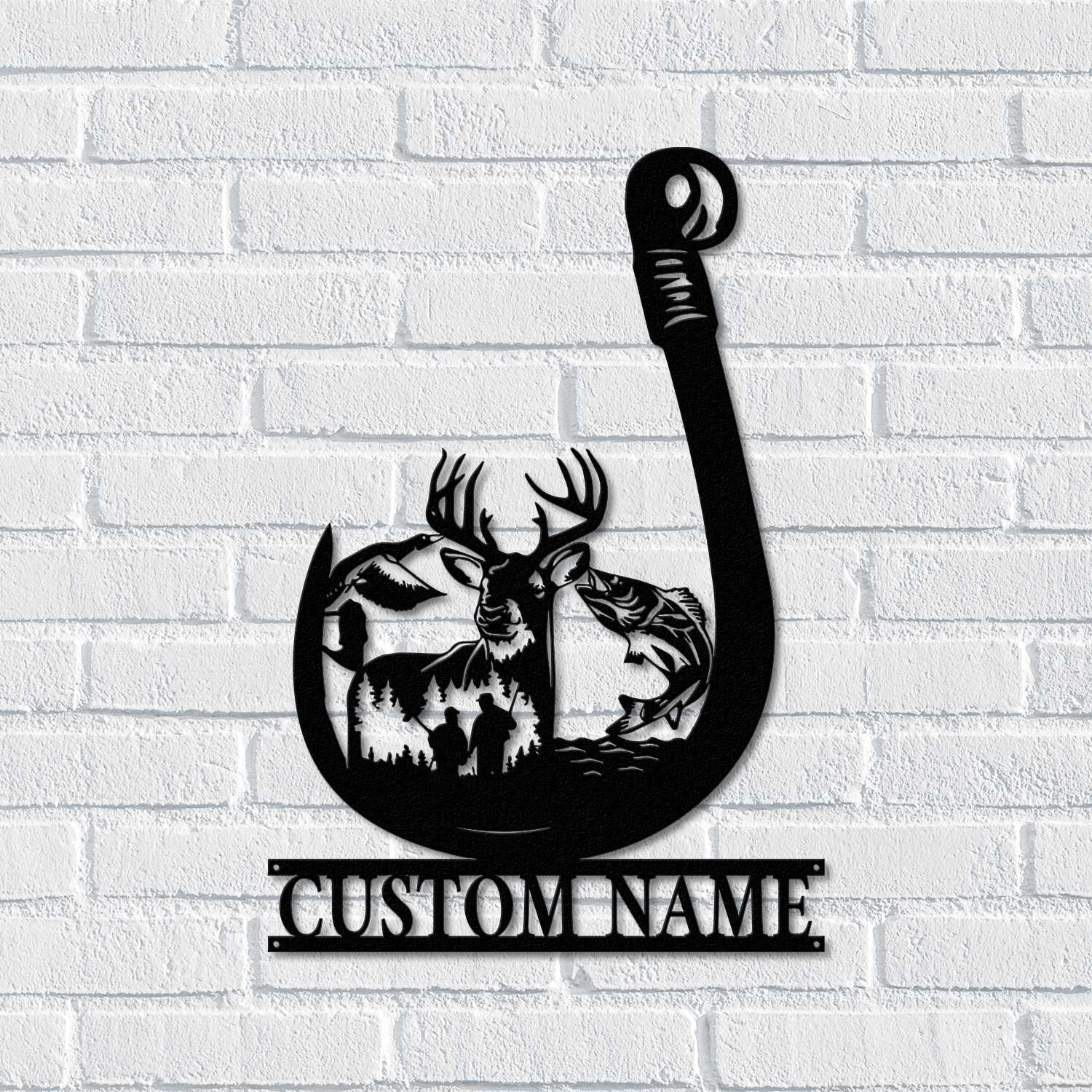 Custom Deer Hunting And Fishing Metal Wall Art Led Light Hunter Sign Decoration For Home - Deer Hunting Home Decor Housewarming Gifts | GearViral