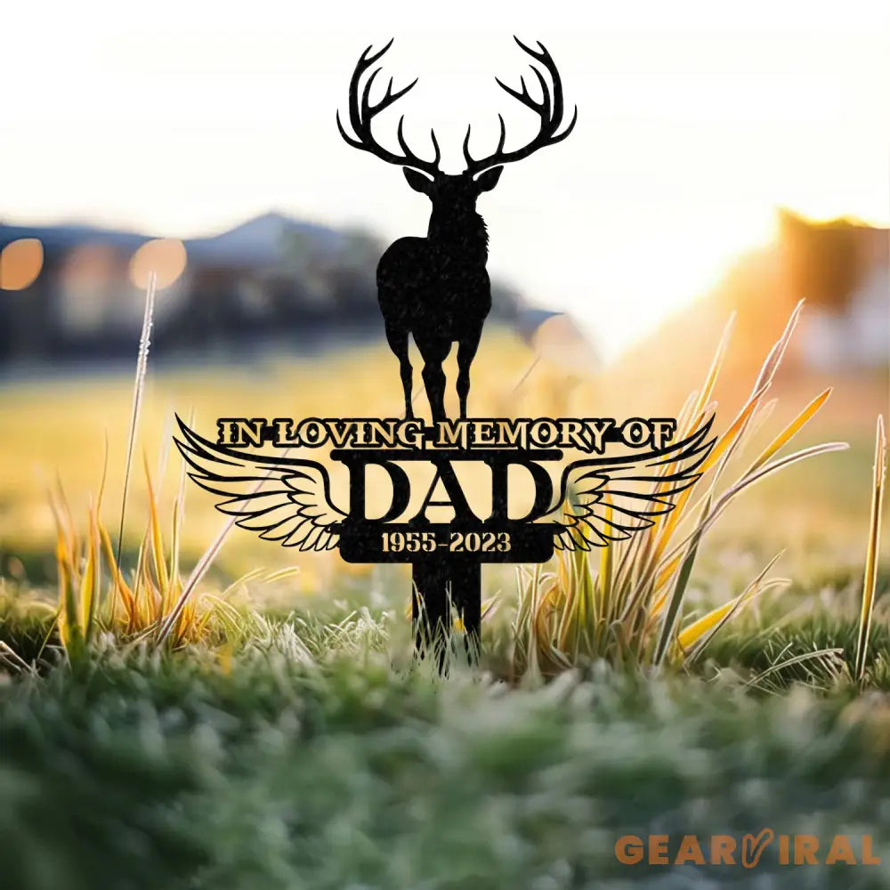 Custom Deer Hunting Memorial Stake Cemetery Stake Grave Marker Memorial Stake In Memorial Of Gift Vs2 - Gearviral