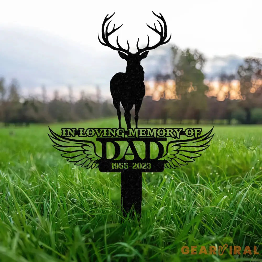 Custom Deer Hunting Memorial Stake Cemetery Stake Grave Marker Memorial Stake In Memorial Of Gift Vs2 - Gearviral