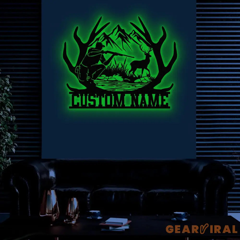 Custom Deer Hunting Metal Sign Personalized Deer Wall Art Gift for Hunter Hunter Name Sign Deer Wall Art Men Cave Sign