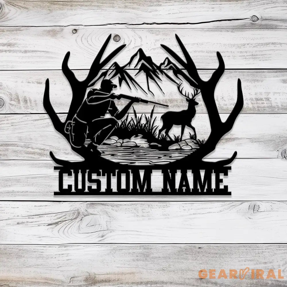 Custom Deer Hunting Metal Sign Personalized Deer Wall Art Gift for Hunter Hunter Name Sign Deer Wall Art Men Cave Sign