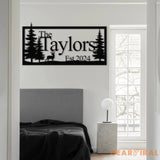 Custom Deer Metal Cabin Sign Personalized Family Name Sign Lake Home Decor Cabin Decor Metal Wall Art Outdoor Sign Deer