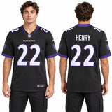Custom Derrick Henry Baltimore Ravens Fan Inspired Alternate Game Jersey - Black